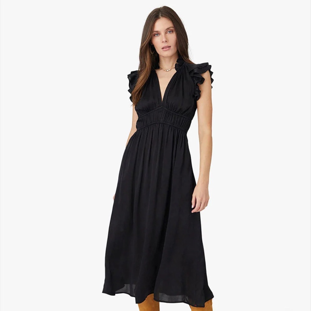 Xirena Posey Dress in Black Silk. Size Large